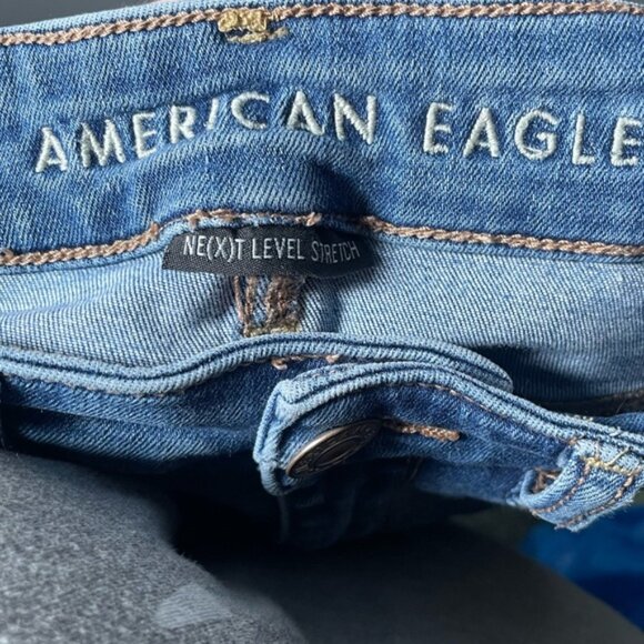 American Eagle 4 Hi Rise Jegging Blue Jean Denim Pants Skinny Next Level Stretch - Picture 7 of 11